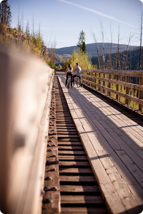 Myra-Canyon-engagement-Kelowna-train-tressles-cruiser-bikes23_by-Kevin-Trowbridge