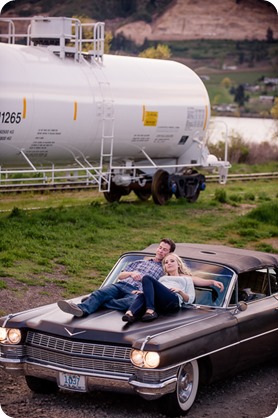 convertible-Cadillac_engagement-portraits_travel-cherry-orchard_Okanagan_129_by-Kevin-Trowbridge