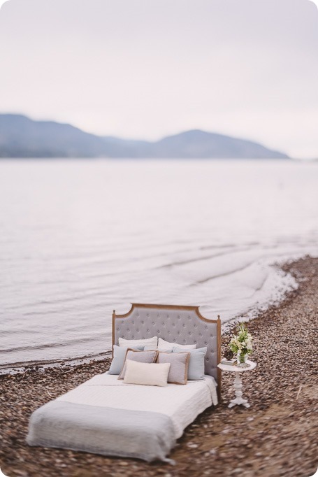 Kelowna-engagement-session_bed-on-the-beach_pillow-fight_lake-portraits_vintage-origami_02_by-Kevin-Trowbridge