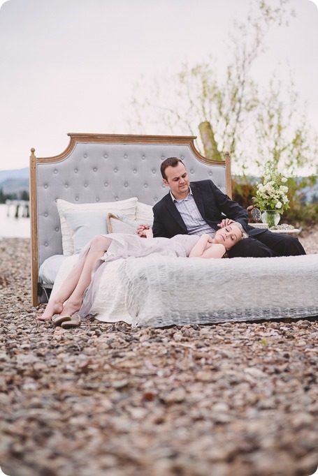 Kelowna-engagement-session_bed-on-the-beach_pillow-fight_lake-portraits_vintage-origami_14_by-Kevin-Trowbridge