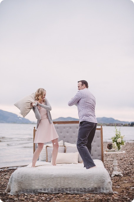 Kelowna-engagement-session_bed-on-the-beach_pillow-fight_lake-portraits_vintage-origami_51_by-Kevin-Trowbridge