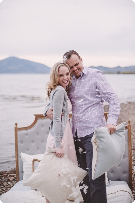 Kelowna-engagement-session_bed-on-the-beach_pillow-fight_lake-portraits_vintage-origami_52_by-Kevin-Trowbridge