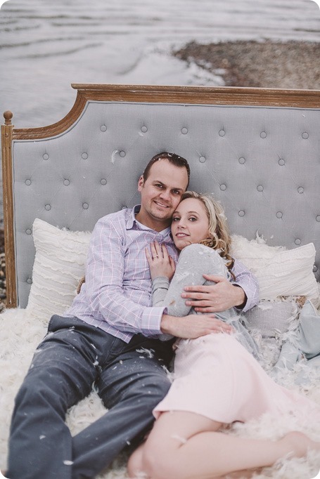 Kelowna-engagement-session_bed-on-the-beach_pillow-fight_lake-portraits_vintage-origami_74_by-Kevin-Trowbridge