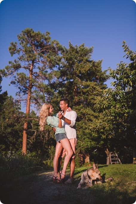 Kelowna-wedding-photographer_Cherry-orchard-engagement_dog-sunset-champagne_195124_by-Kevin-Trowbridge