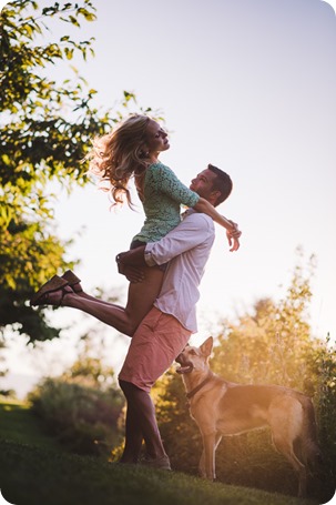 Kelowna-wedding-photographer_Cherry-orchard-engagement_dog-sunset-champagne_195740_by-Kevin-Trowbridge