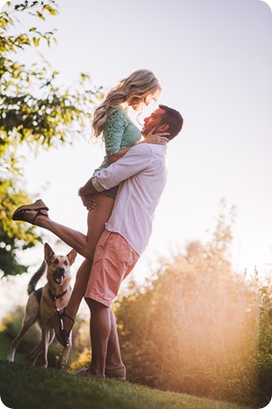 Kelowna-wedding-photographer_Cherry-orchard-engagement_dog-sunset-champagne_195746_by-Kevin-Trowbridge