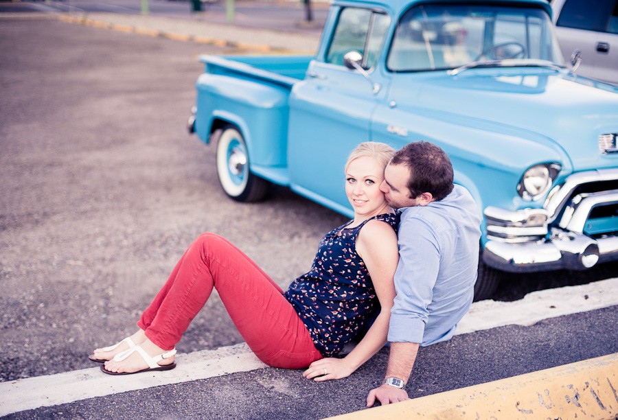 Retro romance, engagement session, Kelowna BC