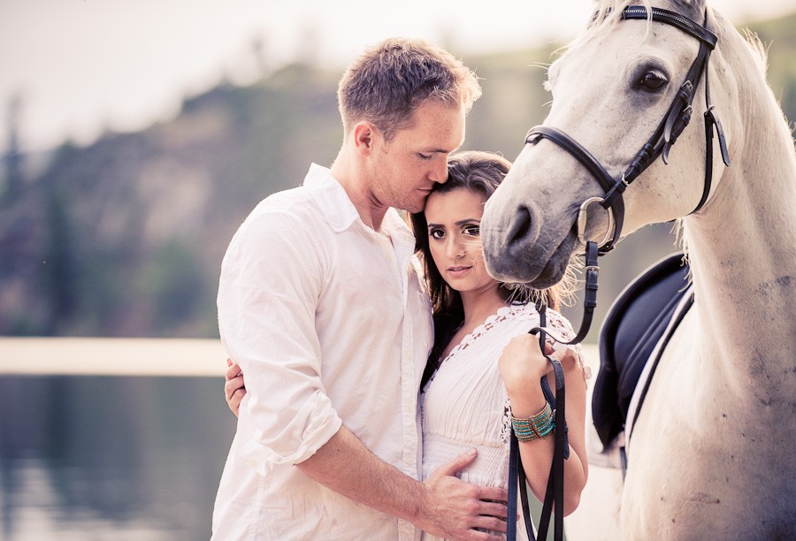 Romantic Horse Engagement Session in Vernon BC