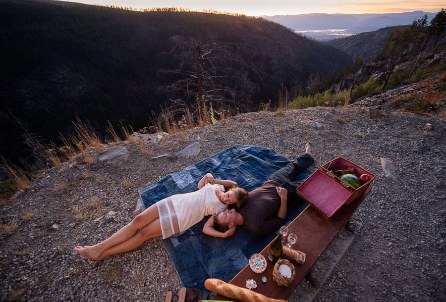 Historic Railway Engagement Session at Myra Canyon Trestles in Kelowna, BC