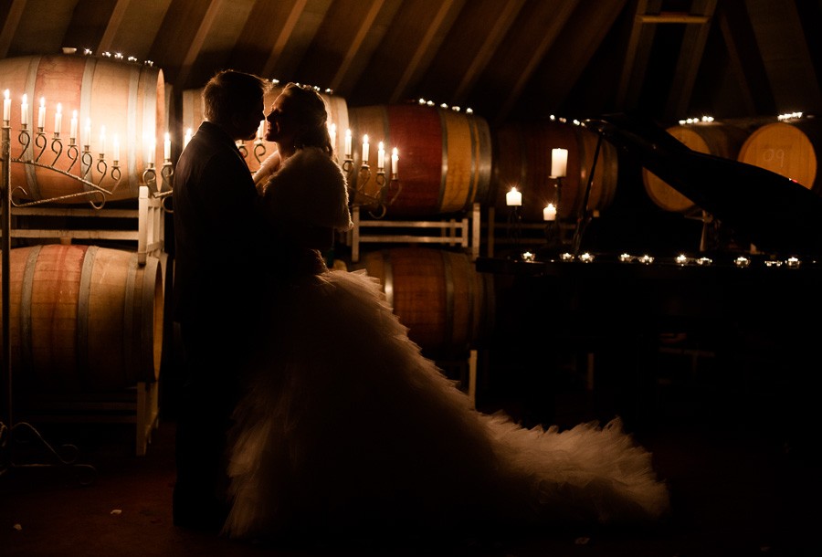 Romantic Candlelit Winter Wedding at Summerhill Winery in Kelowna, BC
