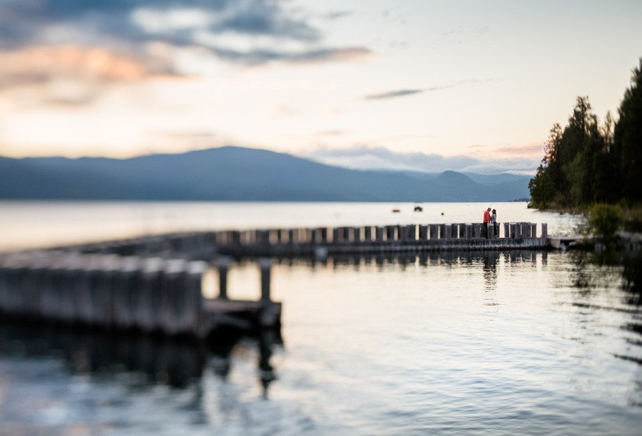 Laughter: Orchard and Beach Engagement Session in Okanagan Centre, Lake Country, BC