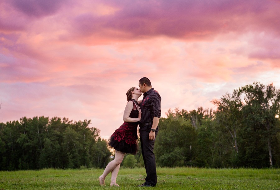 Salsa Dancing, Sangria, & Sunsets: Free-spirited Engagement Session at McMillan Farms in Kelowna, BC