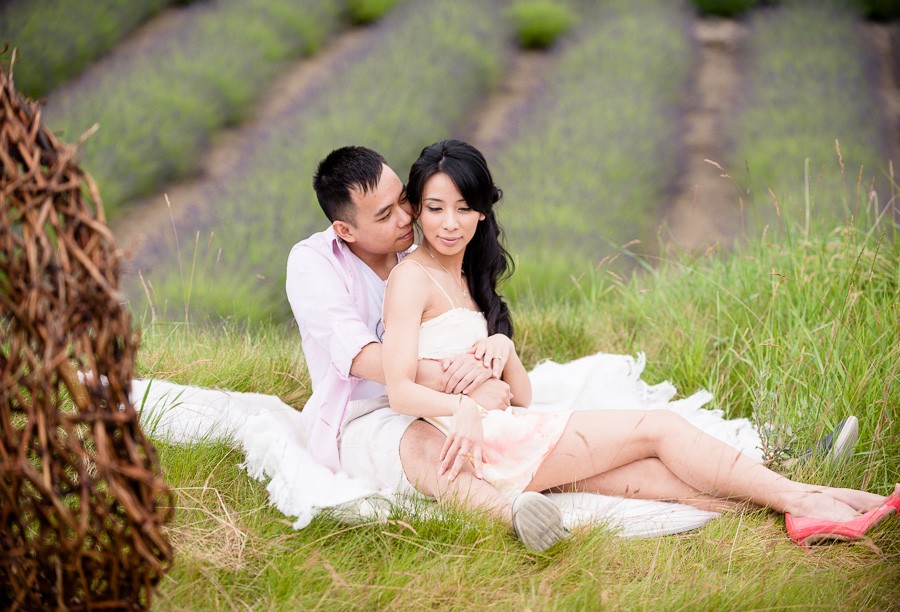 Dreamy Garden Engagement Session at Okanagan Lavender & Herb Farm in Kelowna, BC