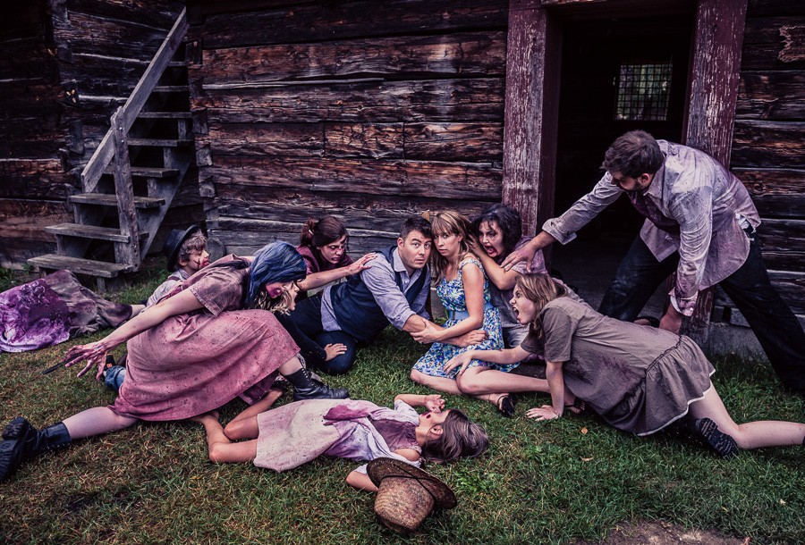 Zombies Attack! Vintage Inspired Zombie Engagement Session at Father Pandosy Mission in Kelowna, BC