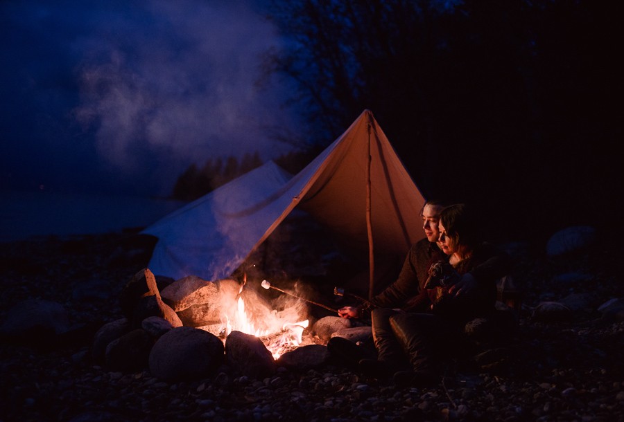 Lakeside Camping Engagement Session in Okanagan, BC