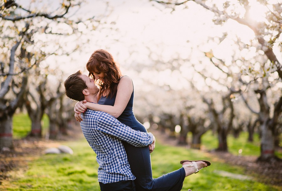 Orchard Blossom Engagement Session in Kelowna BC