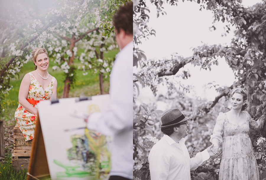 Apple Blossom Orchard Engagement Session in Kelowna BC
